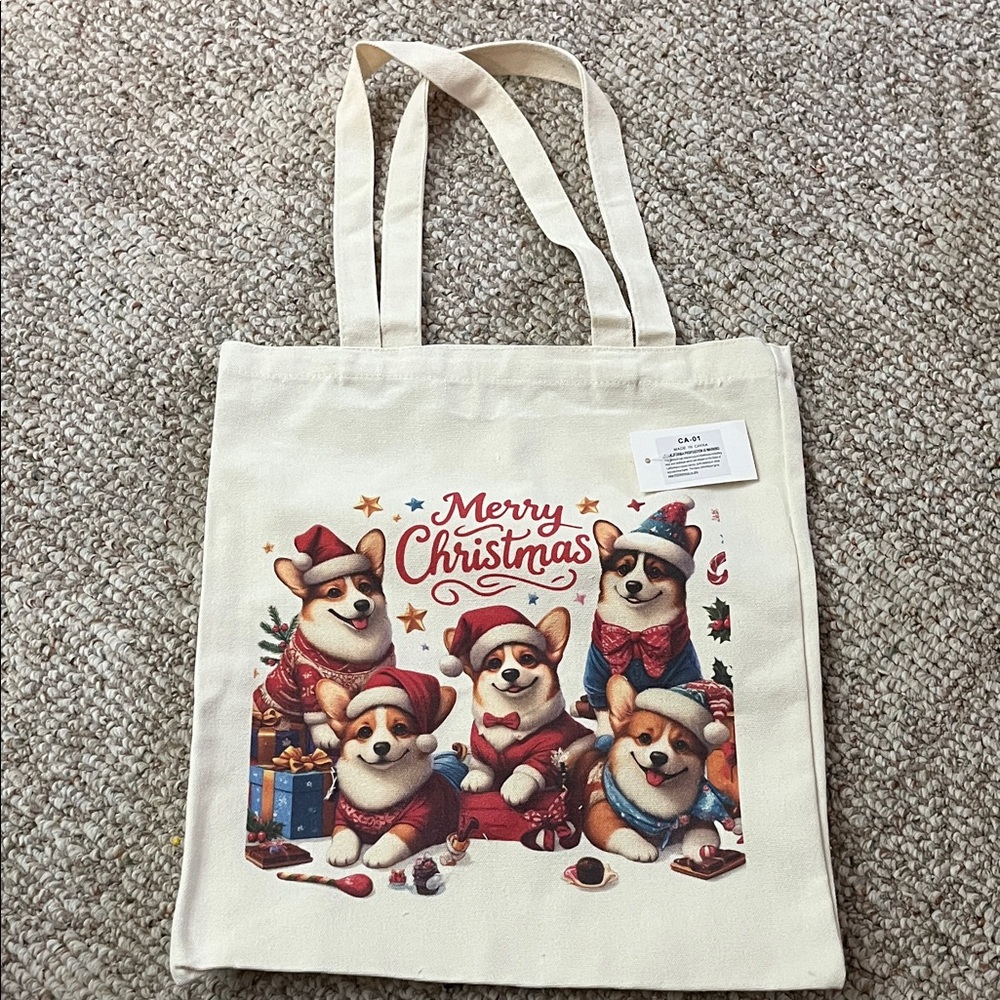 Merry Christmas Dog Tote Bag